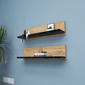 2 db SHELFIE polcszett, fenyő/fekete