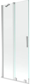 Mexen Velar, 2 szárnyas eltolható kádparaván 80 x 150 cm, 8mm átlátszó üveg, króm profil, 896-080-000-01-01