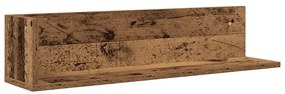 2 db antik fa színű szerelt fa fali polc 75 x 16,5 x 16,5 cm