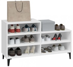 vidaXL fehér szerelt fa cipősszekrény 102x36x60 cm