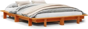 vidaXL viaszbarna tömör fenyőfa ágy matrac nélkül 120 x 190 cm