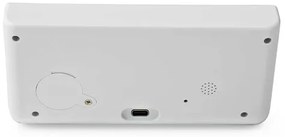 Nedis WCACQ20WT - Ébresztőóra LCD kijelzővel és vezeték nélküli töltő 15W/5V fehér