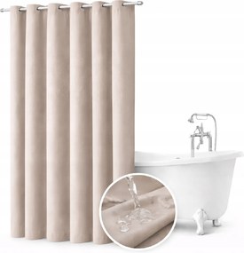 Zuhanyfüggöny 200x260 vízálló könnyű átvezetőkkel világos Bézs