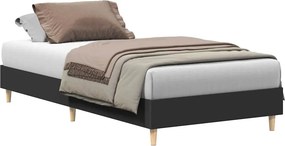 vidaXL fekete szerelt fa ágykeret matrac nélkül 90 x 200 cm