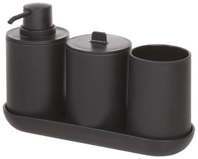 Cade Fekete szappanadagoló készlet 2 pohárral, 355 ml - iDesign