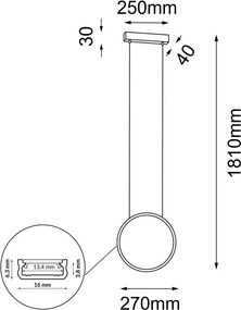 Antigo Agaro 5306 Függőlámpa 1x8,4W/LED 4000K 1025lm IP20