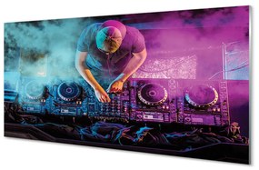 Akrilkép DJ konzolok színes fények 100x50 cm 2 fogas