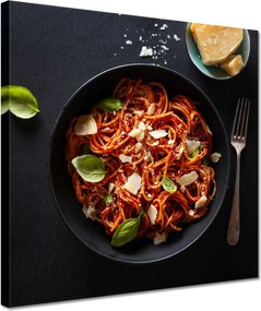 Vászonkép 30x30 Spagetti Sajt Bazsalikom