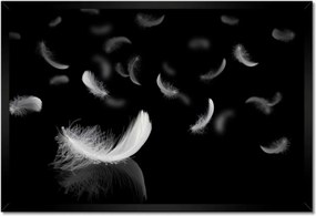 Poszter keretben 60x40 Hulló fehér tollak
