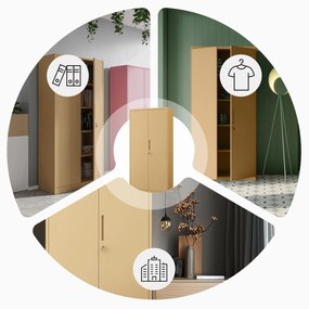 Nagyméretű polcos szekrény JAN H, 900 x 1950 x 400 mm, Fresh Style: bézs