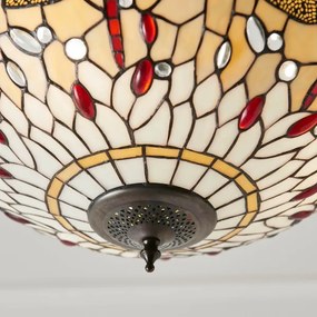 Endon 70759 - Láncra függesztett Tiffany DRAGONFLY 3xE27/60W/230V átmérő 41 cm