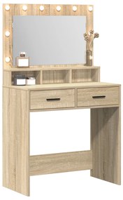 LED Fényes Sminktükör Sonoma Tölgy 79x41x135 cm