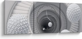 A 3D absztrakció képe (órával) (90x30 cm)