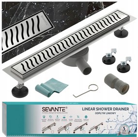 Lineáris lefolyó 120 cm Flat inox rozsdamentes acél forgó szifon