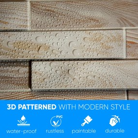 3D PVC falpanel Fehérített tölgy famintás csomag (10 db + 3 db Fix All ragasztó)