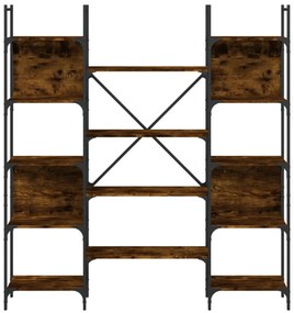 füstös tölgy színű szerelt fa könyvespolc 155,5 x 24 x 166,5 cm