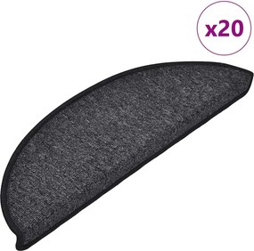 vidaXL 20 db antracitszürke félkör alakú lépcsőszőnyeg 56 x 17 x 3 cm