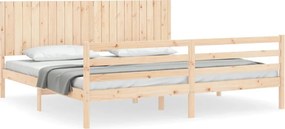 vidaXL tömör fa ágykeret fejtámlával 200 x 200 cm