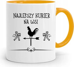 Sárga Bögre Futárnak Vidéken A Legjobb Ajándék fényképes nyomattal