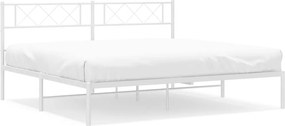 vidaXL fehér fém ágykeret fejtámlával 200 x 200 cm