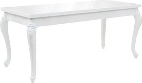 vidaXL magasfényű fehér étkezőasztal 179 x 89 x 81 cm