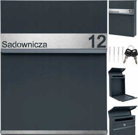 Antracit Slim Postaláda Laminált Gravírozás