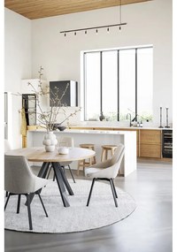 Natúr színű kerek bővíthető étkezőasztal tölgyfa dekorral ø 135 cm Maddock – Rowico