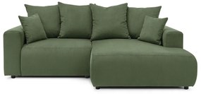 Zöld bársony sarokkanapé Enjoy – Bobochic Paris