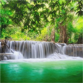 Fotótapéta Flizelin Háttérkép Hálószoba és Nappali Erdei vízesés 250x250