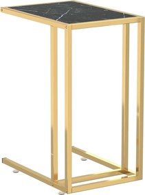 vidaXL fekete márvány edzett üveg számítógép-kisasztal 50 x 35 x 65 cm