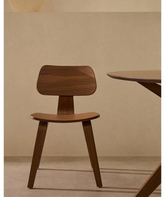 Sötétbarna étkezőszék diófa dekorral Gena – Kave Home