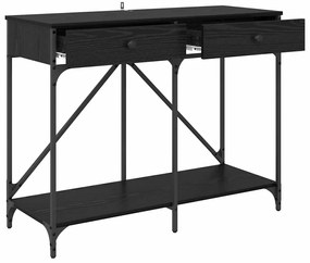 vidaXL Konzolasztal fiókkal Fekete tölgy 100 x 39 x 78,5 cm Faanyag