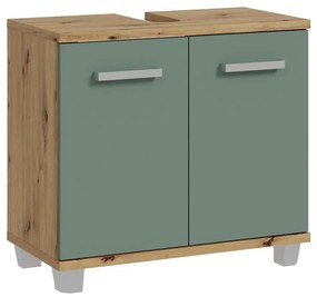 VENOM fürdőszobaszekrény zöld/artisan tölgy