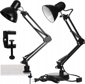 Éjjeli lámpa E27 Álló lámpa csiptetővel állítható Fekete