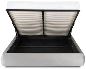 Kárpitozott Franciaágy Szürke Színben Ágynemütartóval. 160x200 BRISTOL