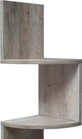Sarokpolc 5 szintes lebegő fali polc, greige 20x20x127cm