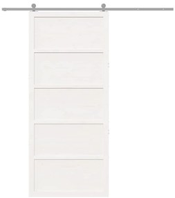 Pajtaajtó Fehér 90 x 208 cm Tömör fenyőfa