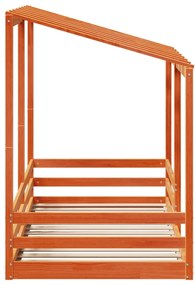 viaszbarna tömör fenyőfa gyerekágytető 100 x 200 cm