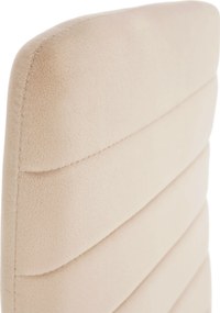 Szék, bézs Dulux Velvet szövet/fekete fém, COLETA NOVA