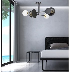 Csillár rúdon MINERVA 2xE27/15W + 2xE14/10W/230V fekete