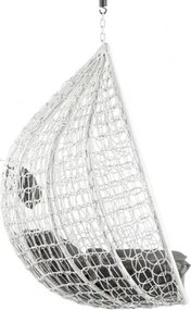 Fehér függőszék KOKON állvány nélkül, szürke párna