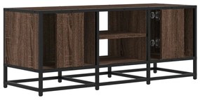 barna tölgy színű szerelt fa és fém TV-szekrény 100x35x41 cm