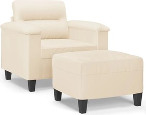 vidaXL bézs mikroszálas szövet kanapéfotel lábtartóval 60 cm