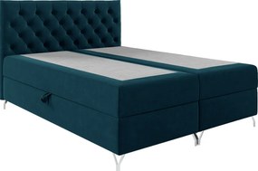 Boxspring ágy, 200x200, sötétkék Velvet szövet, GULIETTE + ajándék