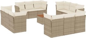 vidaXL 13 részes bézs polyrattan kerti ülőgarnitúra párnákkal