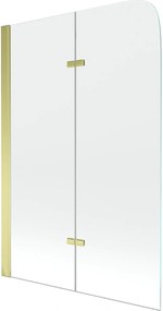 Mexen FELIX, kádparaván, 2 lapos, 100 x 140 cm, arany-átlátszó, 890-100-002-50-00
