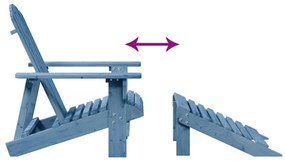 kék tömör fenyőfa Adirondack szék zsámollyal