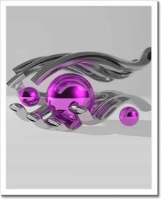 Poszterek keretben 40x50 Lila gömbök a kézben