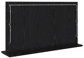 LED világítással ellátott tükör fekete tölgy 80x45x18 cm