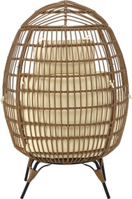 Rattan fotel, természetes/fekete/bézs, KARMEN
